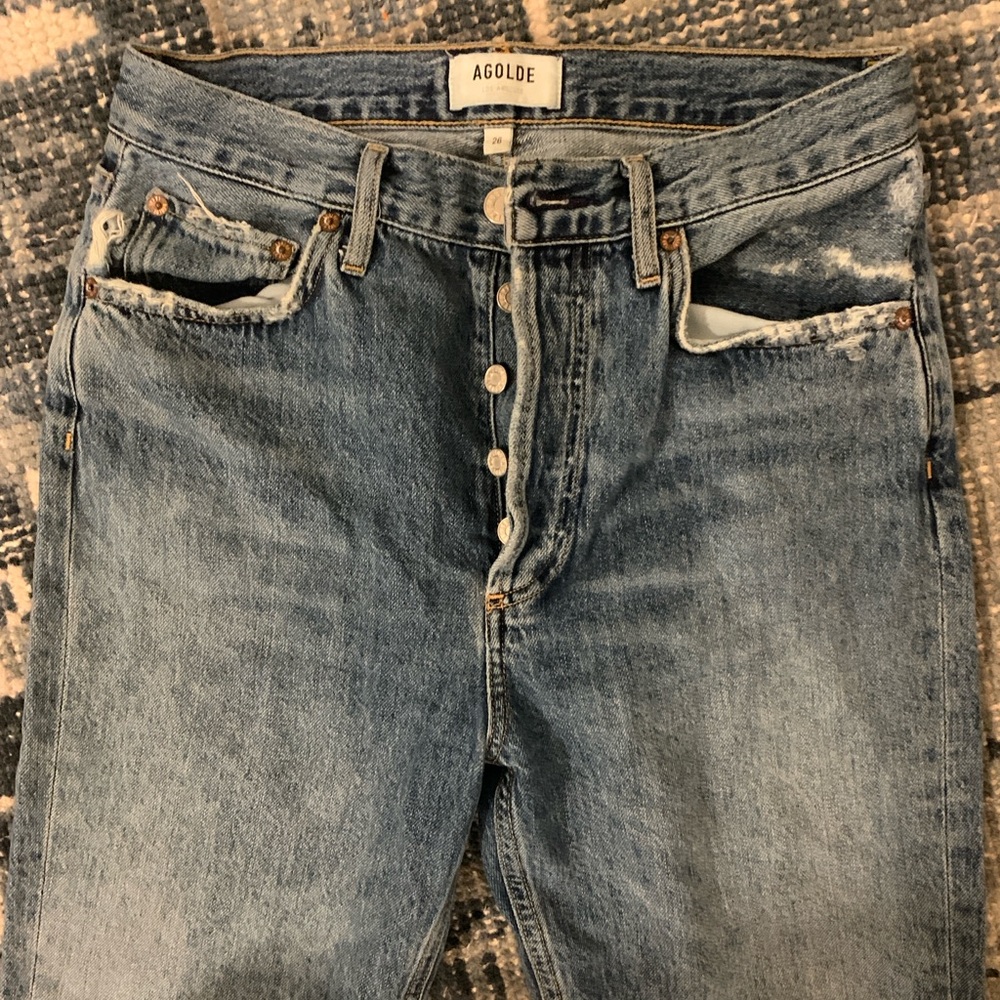 Agolde Riley jeans.